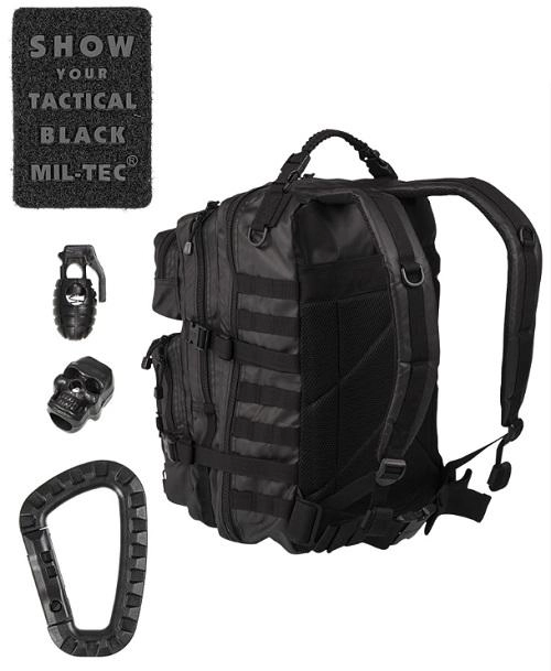 Mil-Tec Tactical Assault Pack Large rynnäkköreppu, 36L - musta