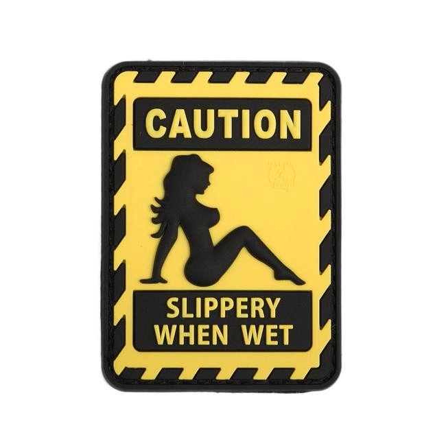 JTG Caution! Slippery When Wet 3D velcromerkki