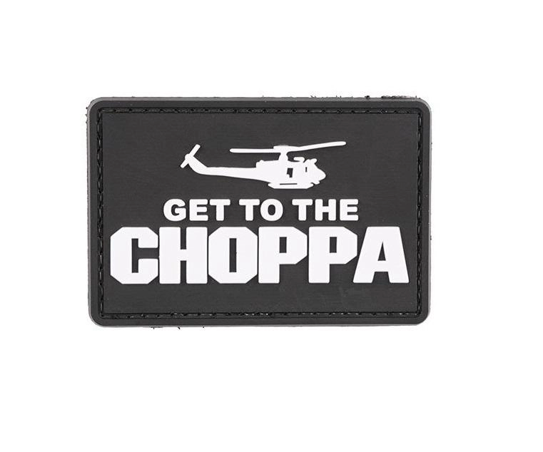 GFC Tactical Get To The Choppa 3D velkromerkki - valkoinen/musta