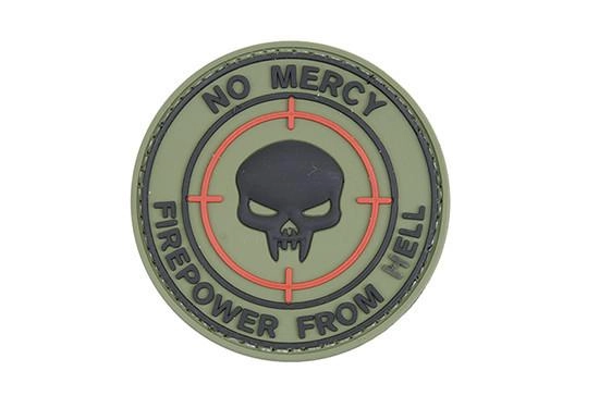 GFC Tactical No Mercy - Firepower From Hell moraalimerkki, velcrolla - OD