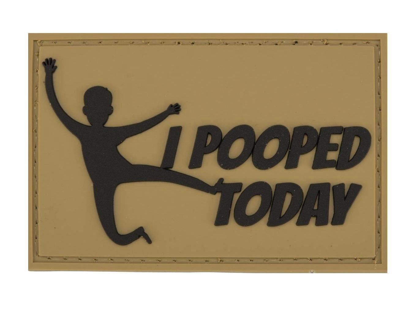 "I Pooped Today"-velkromerkki, 3D, ruskea