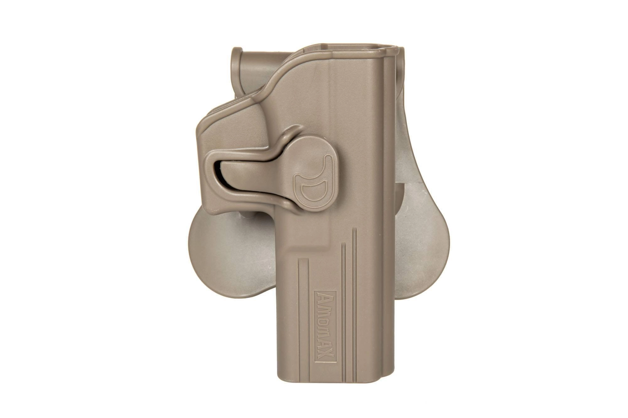 Amomax Glock -sarjan pistoolikotelo, paddle - FDE