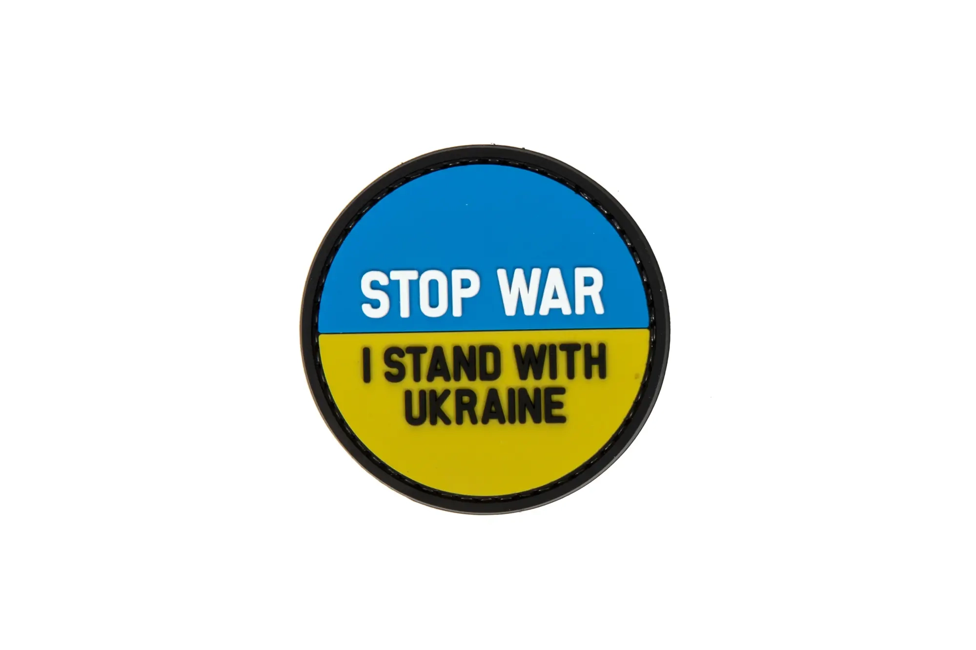 Stop War – I Stand With Ukraine moraalimerkki, velcrolla