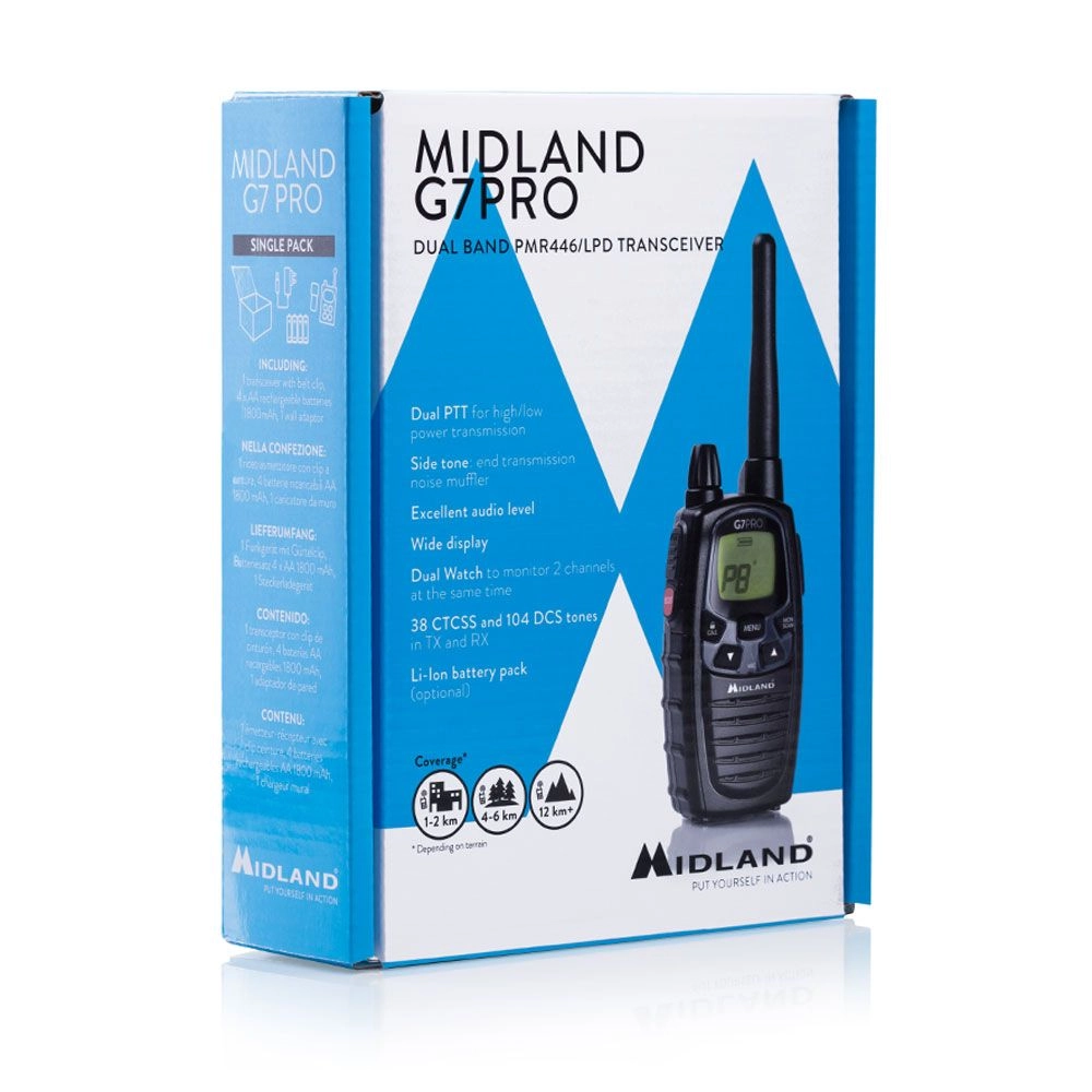 Midland G7 Pro radiopuhelin - musta