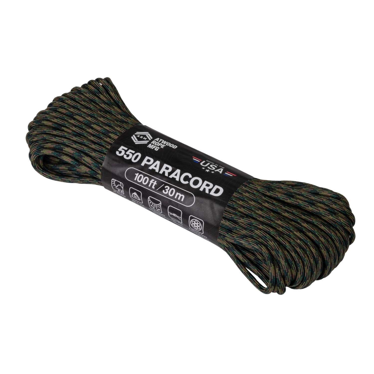 Atwood Rope MFG 550 Paracord-naru 30m (100ft) - Woodland