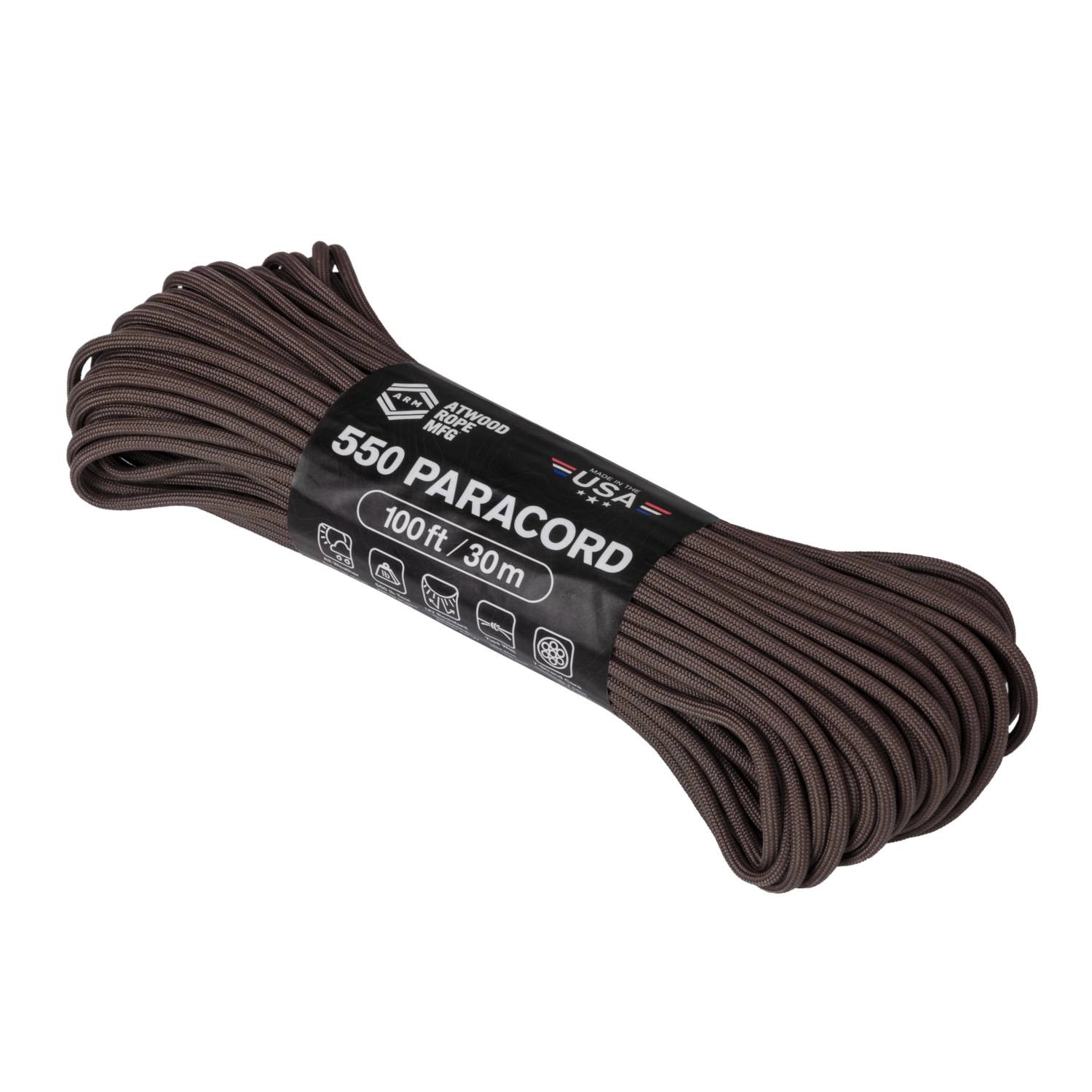 Atwood Rope MFG 550 Paracord-naru 30m (100ft) - U.S. Brown