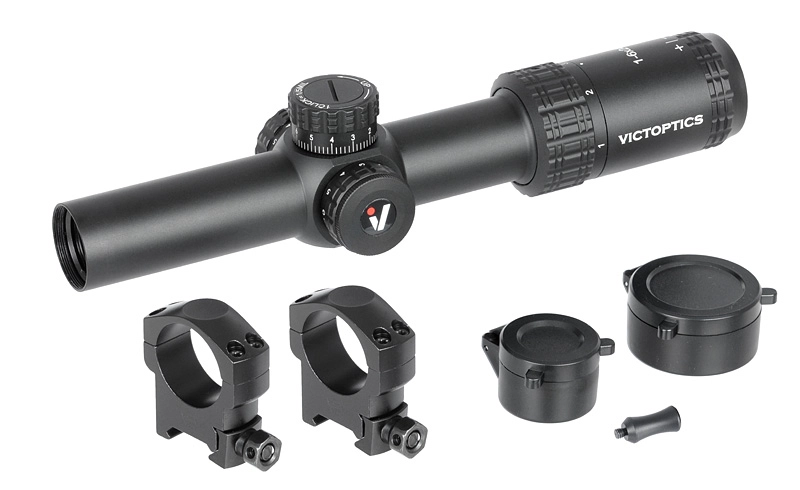 VictOptics S6 1-6x24 LPVO Short Dot kiikaritähtäin - musta