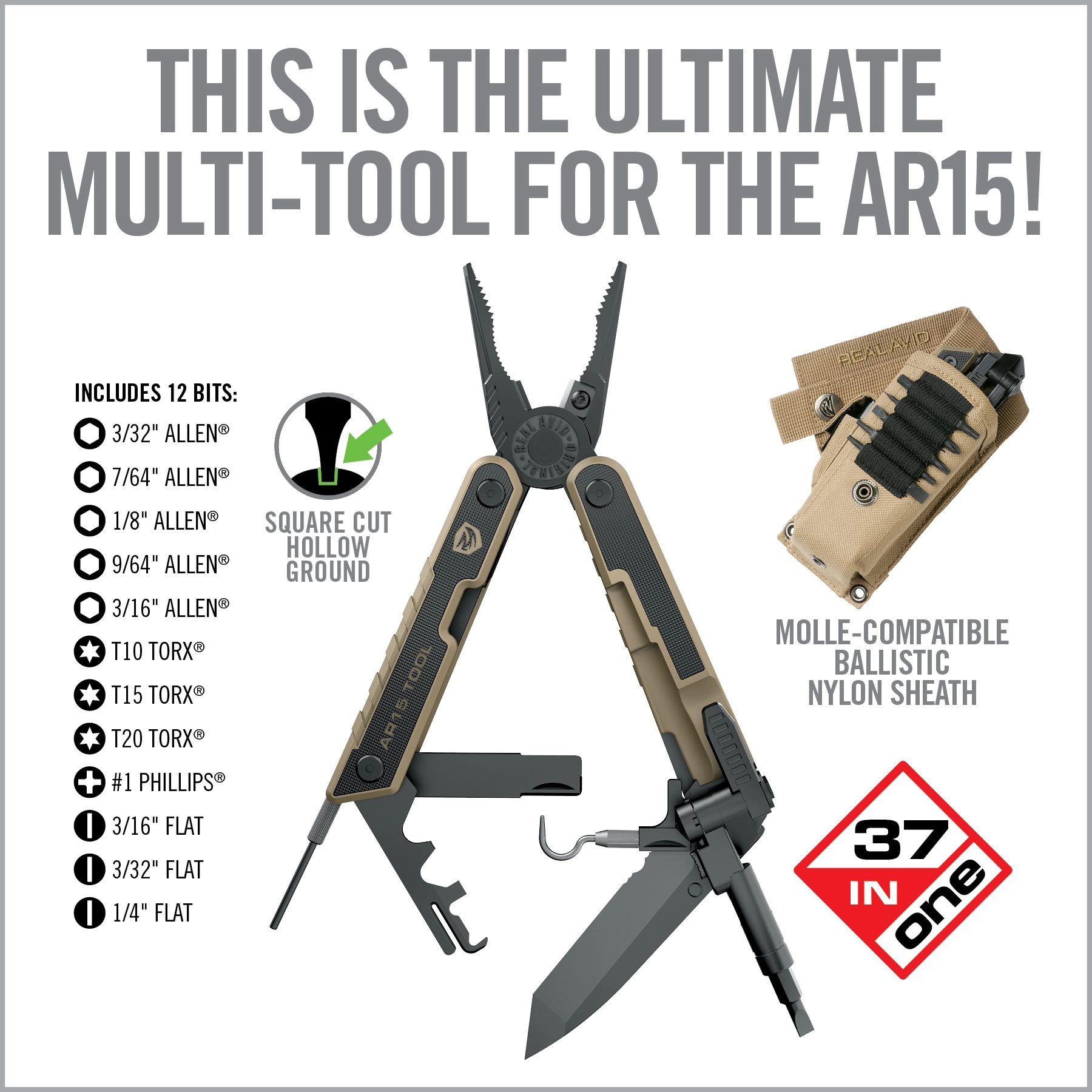 Real Avid AR15 Tool - 37-in-1 monitoimityökalu