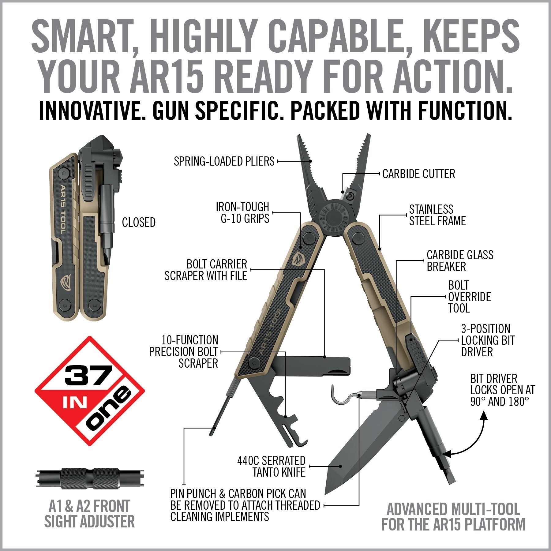 Real Avid AR15 Tool - 37-in-1 monitoimityökalu