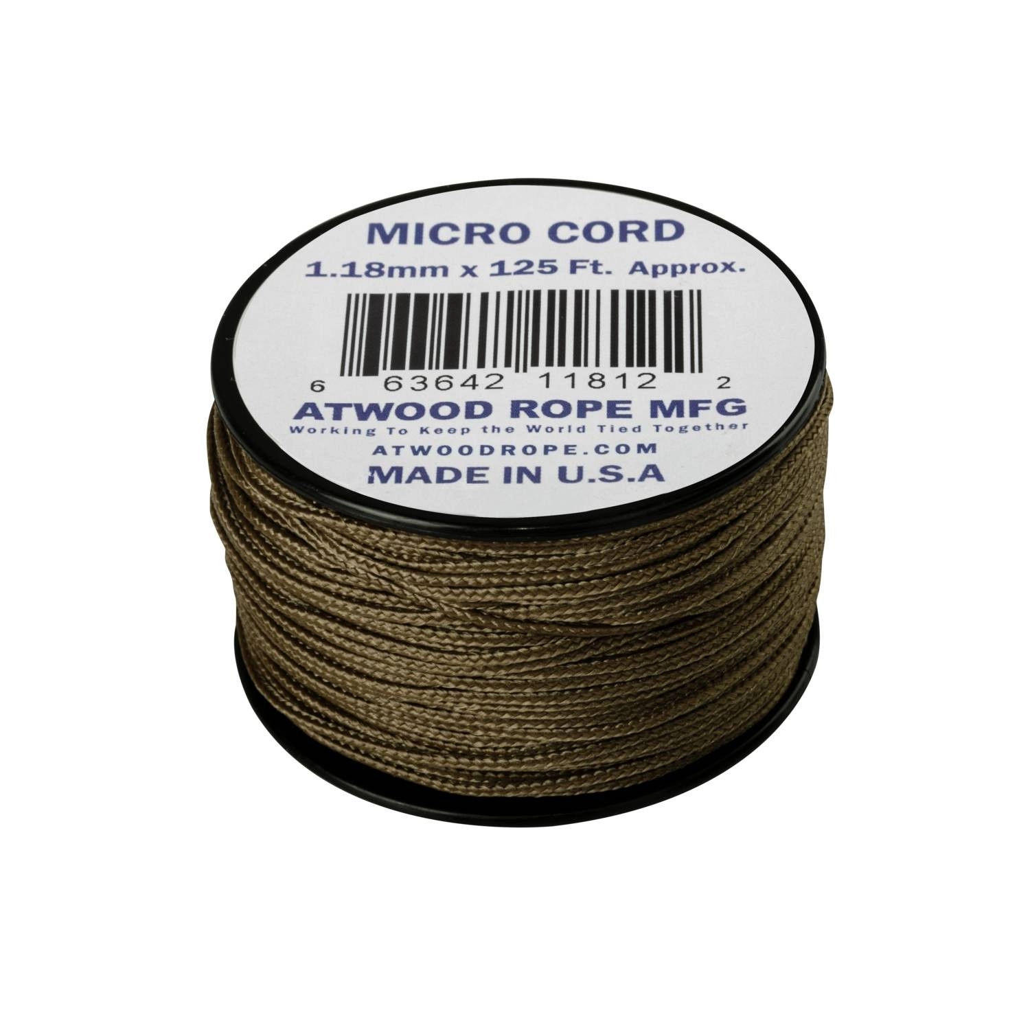 Atwood Rope MFG 1.18mm Micro Cord naru 38 m (125ft) - Coyote