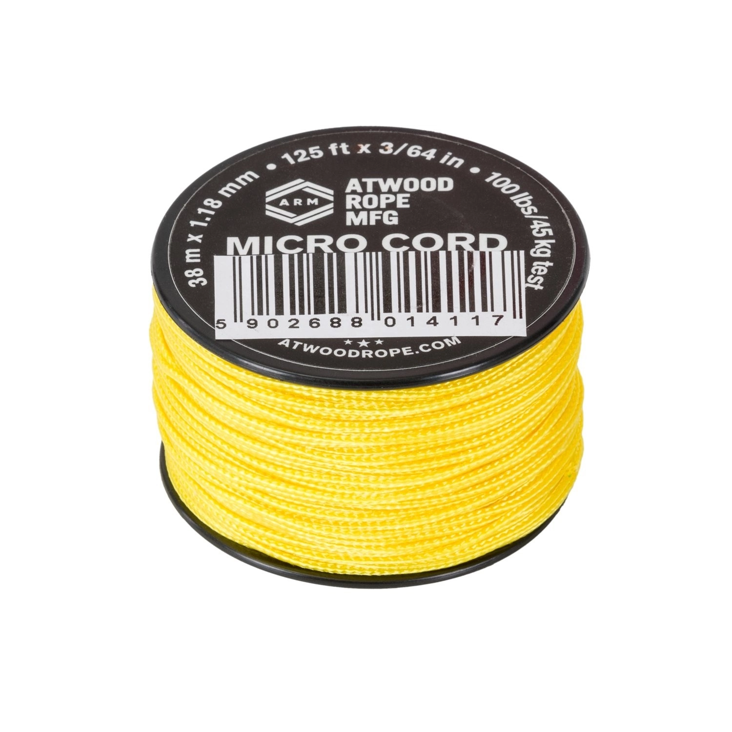 Atwood Rope MFG 1.18mm Micro Cord naru 38 m (125ft) - Yellow