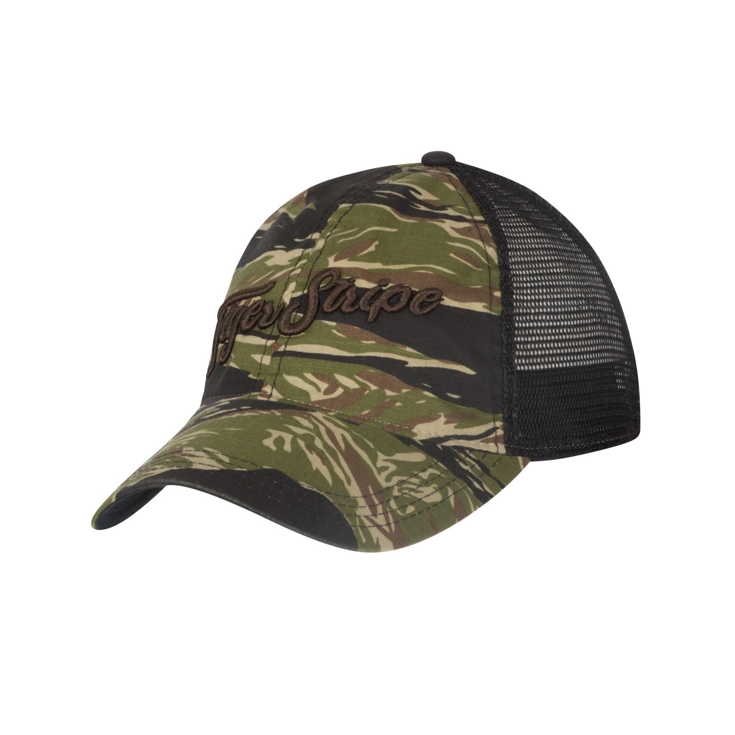 Helikon-Tex Tiger Stipe Trucker Cap - Polycotton Stretch Ripstop - Tiger Stripe / Black