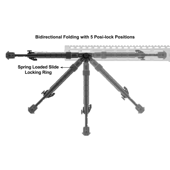 Leapers UTG Recon Flex M-LOK Bipod 8.0-11.8" - musta