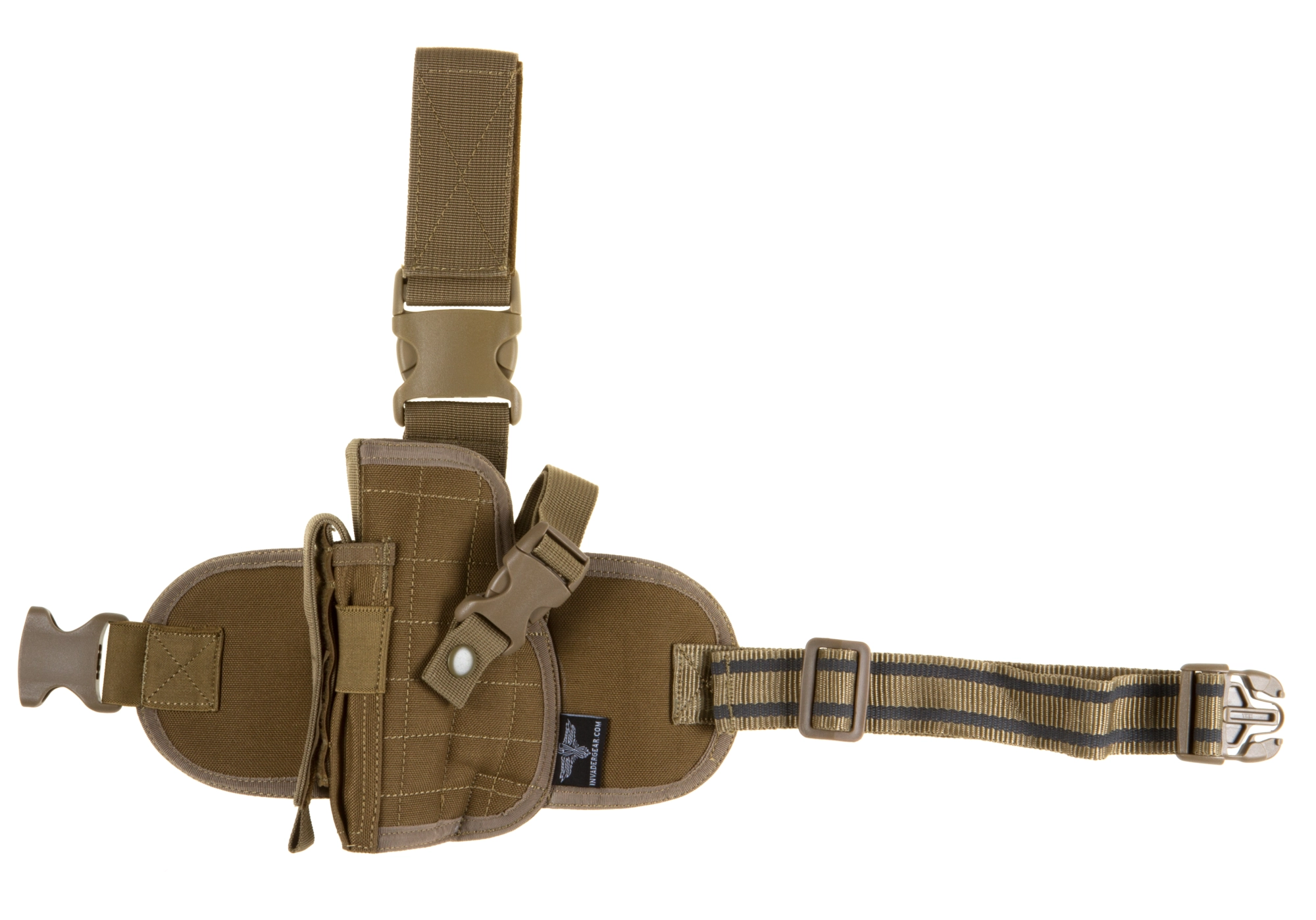 Invader Gear Dropleg Holster reisikotelo, vasemmalle - Coyote