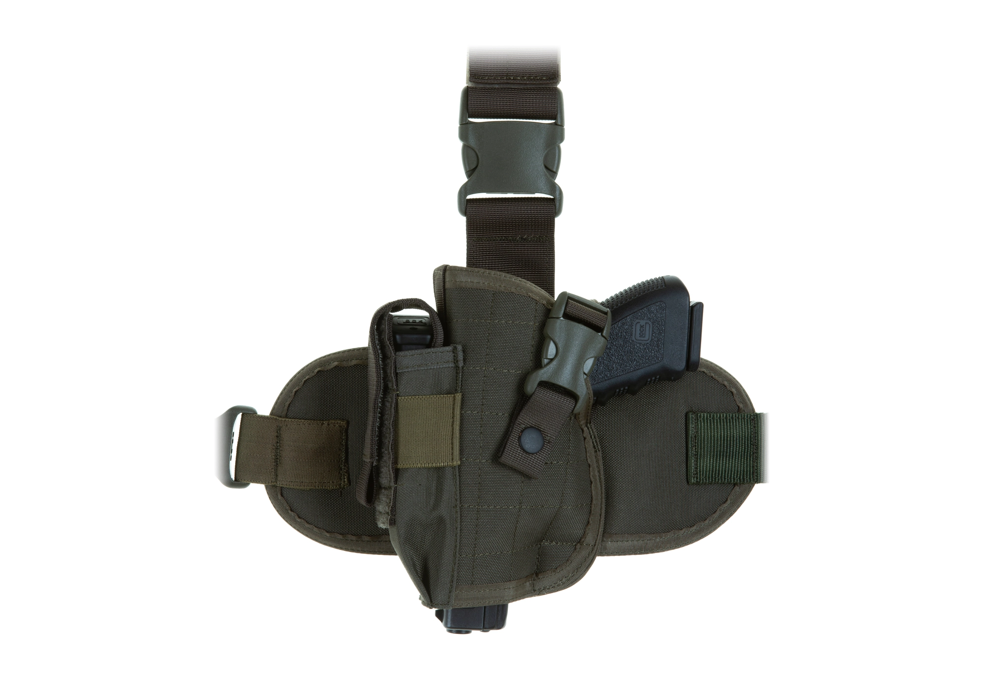 Invader Gear Dropleg Holster reisikotelo, vasemmalle - Ranger Green