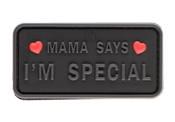 JTG Mama Says I'm Special 3D velcromerkki - musta