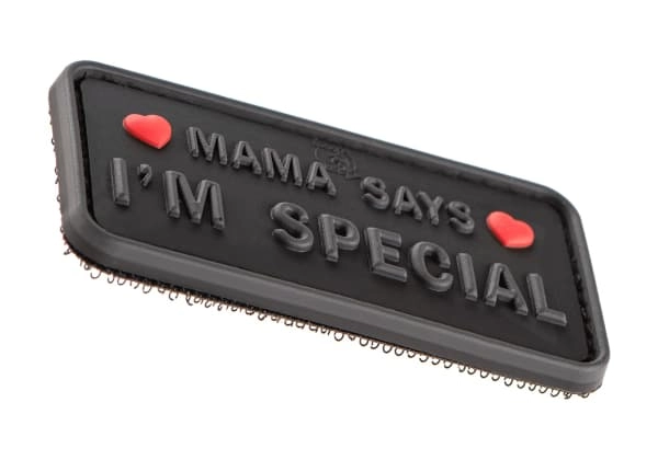 JTG Mama Says I'm Special 3D velcromerkki - musta