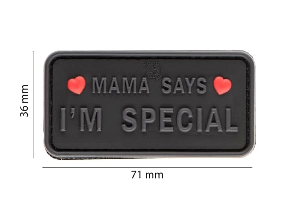 JTG Mama Says I'm Special 3D velcromerkki - musta