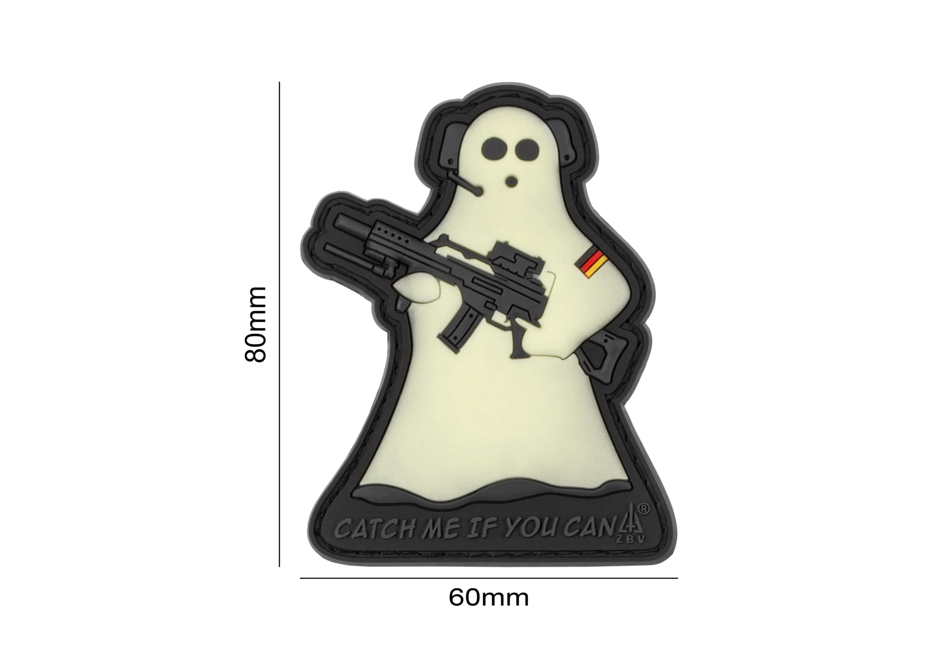 JTG Ghost Sniper 3D velcromerkki - Glow in the Dark