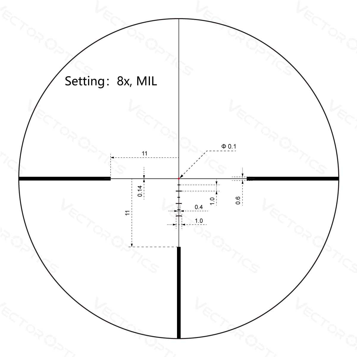 Vector Optics Continental x8 1-8x24i ED Fiber LPVO kiikaritähtäin - musta