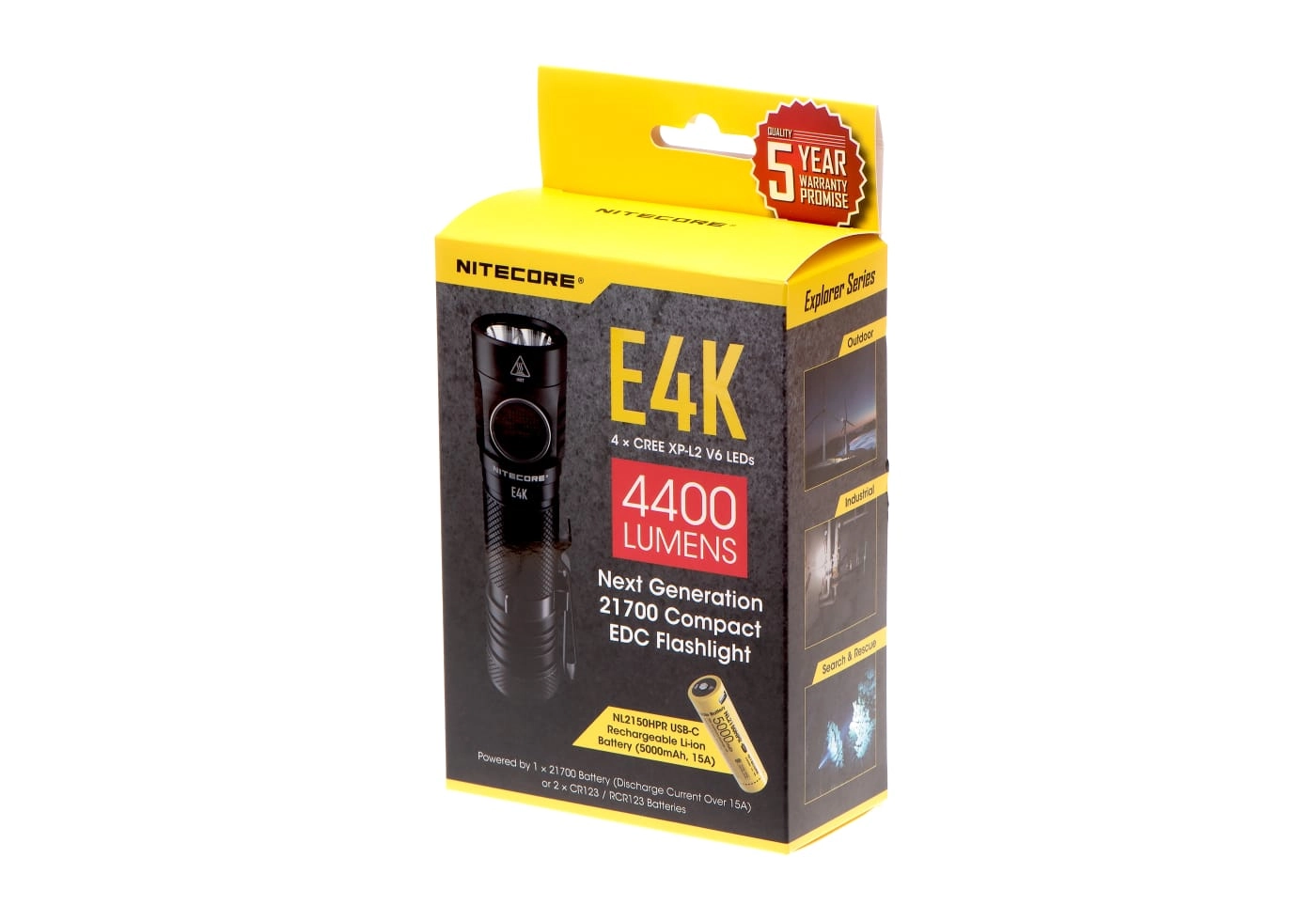 Nitecore E4K Next Gen taskulamppu - musta