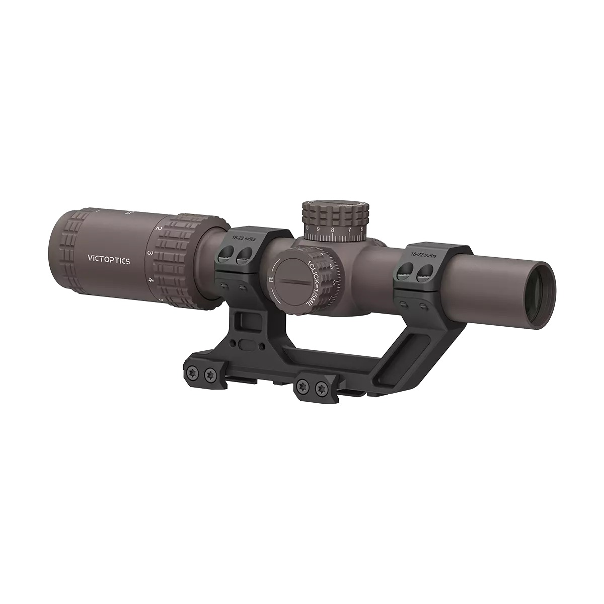 VictOptics S6 1-6x24 LPVO Short Dot kiikaritähtäin - AR Mount Kit - FDE