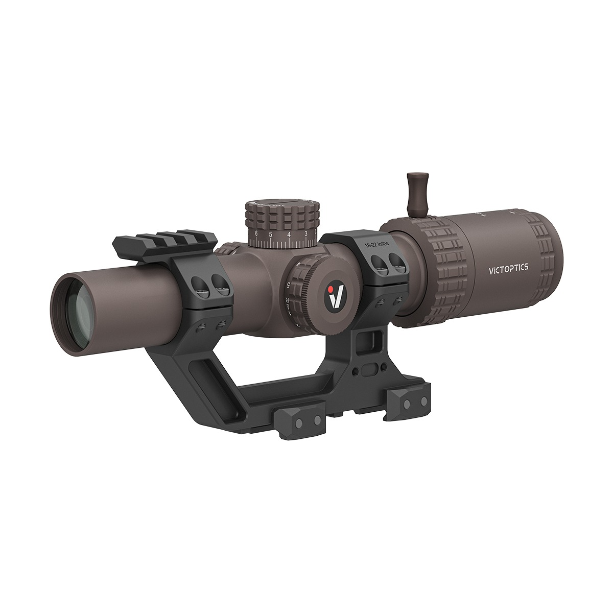 VictOptics S6 1-6x24 LPVO Short Dot kiikaritähtäin - AR Mount Kit - FDE