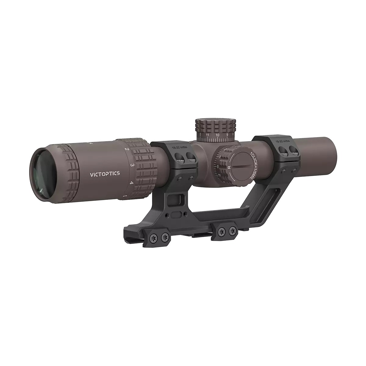 VictOptics S6 1-6x24 LPVO Short Dot kiikaritähtäin - AR Mount Kit - FDE