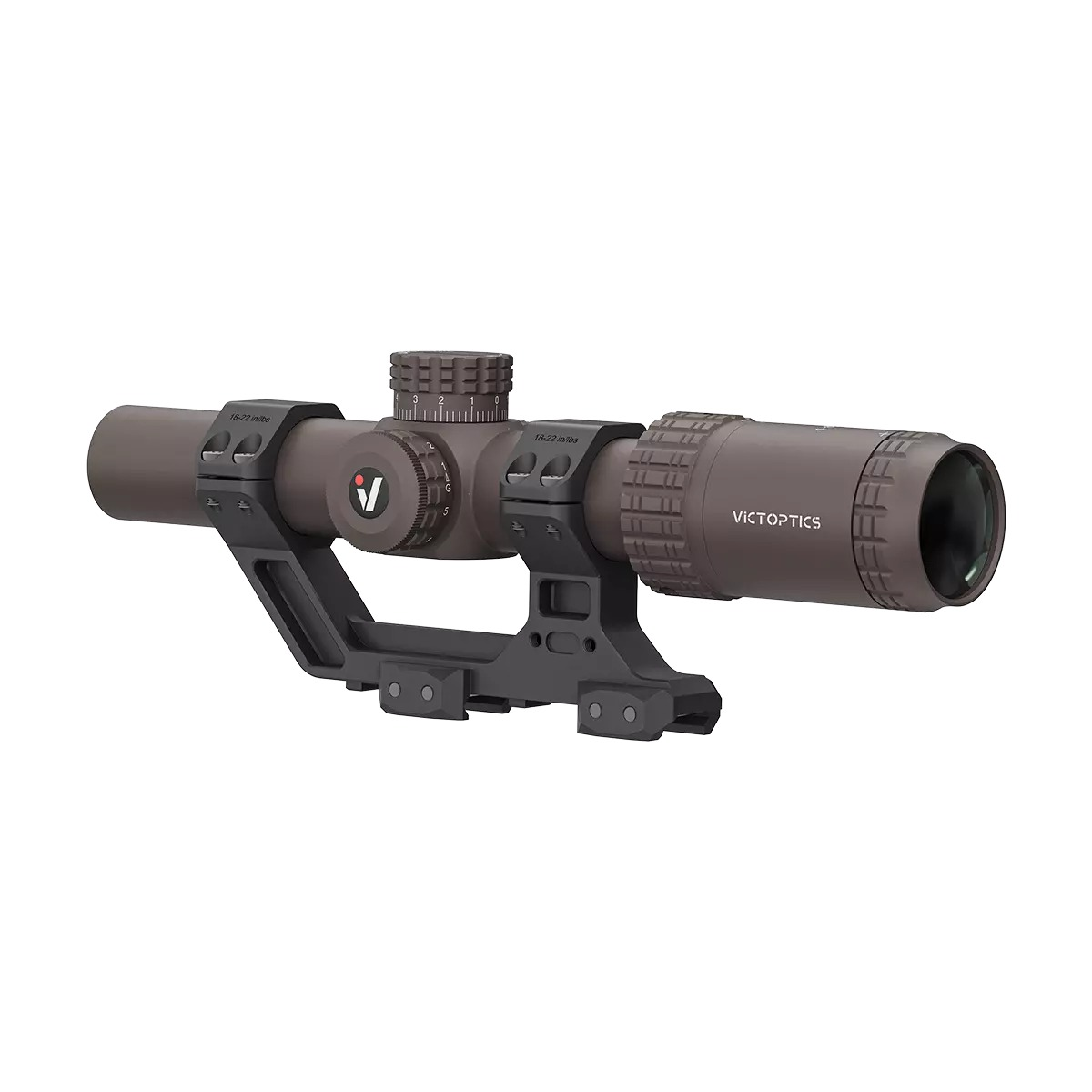 VictOptics S6 1-6x24 LPVO Short Dot kiikaritähtäin - AR Mount Kit - FDE
