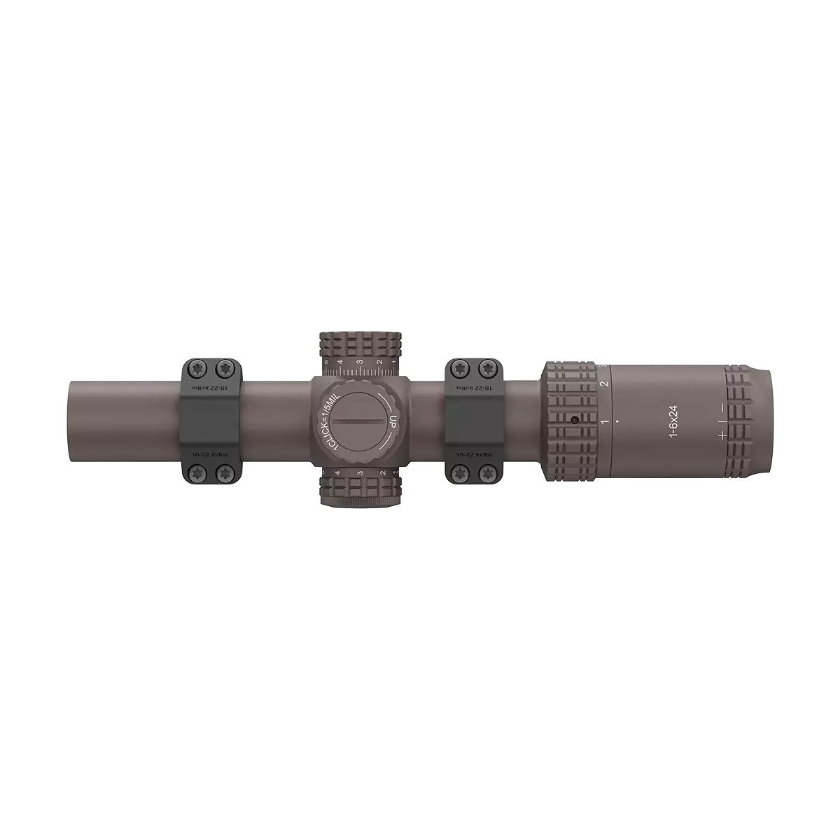 VictOptics S6 1-6x24 LPVO Short Dot kiikaritähtäin - AR Mount Kit - FDE