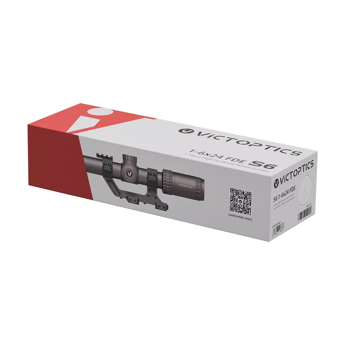 VictOptics S6 1-6x24 LPVO Short Dot kiikaritähtäin - AR Mount Kit - FDE