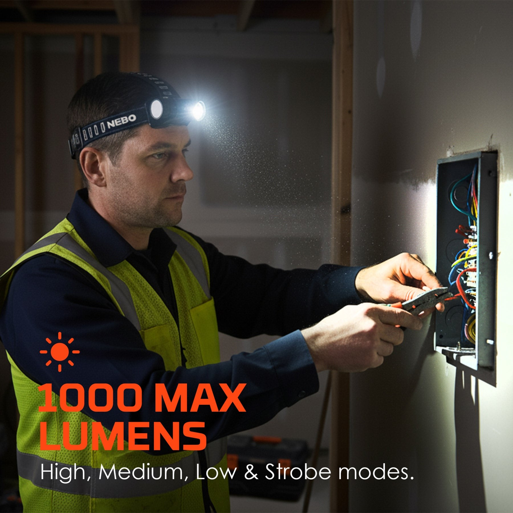 Nebo Blueline 1000 Flex ladattava otsalamppu
