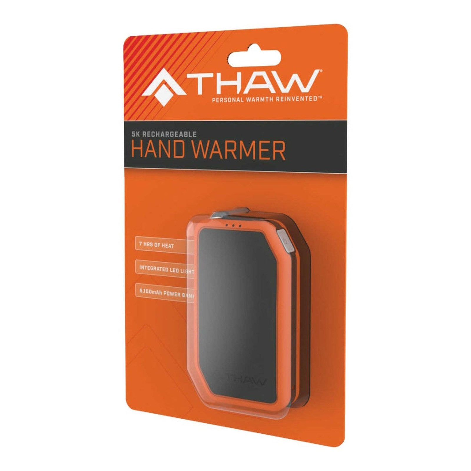 THAW RC Handwarmer + Light 5K - ladattava käsienlämmitin ja virtapankki