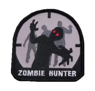 "Zombie hunter" -merkki, musta (SWAT), velkro