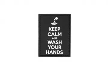 Keep Calm and Wash Your Hands 3D moraalimerkki, velcrolla