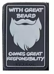 "With Great Beard Comes..." 3D velkromerkki