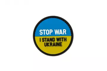 Stop War – I Stand With Ukraine moraalimerkki, velcrolla