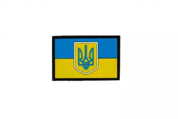 Ukrainan hihalippu vaakunalla - 75x50mm