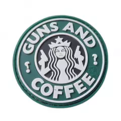 JTG Guns and Coffee 3D velcromerkki - Full Color